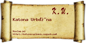 Katona Urbána névjegykártya